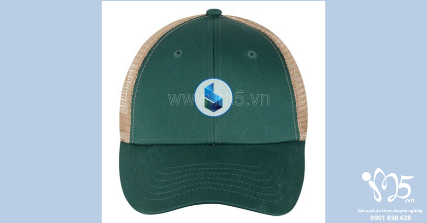 Phía trước nón được in thêu logo theo đúng yêu cầu của khách hàng